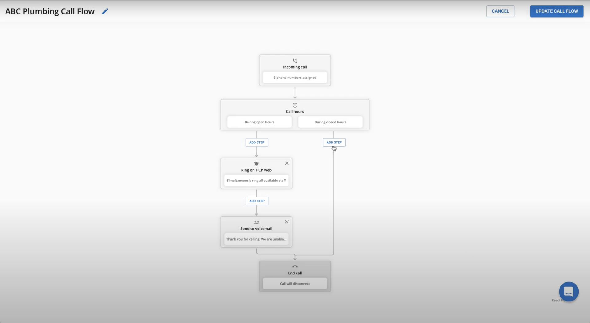 - Housecall Pro screenshot of Voice solution menu in housecall pro webapp
