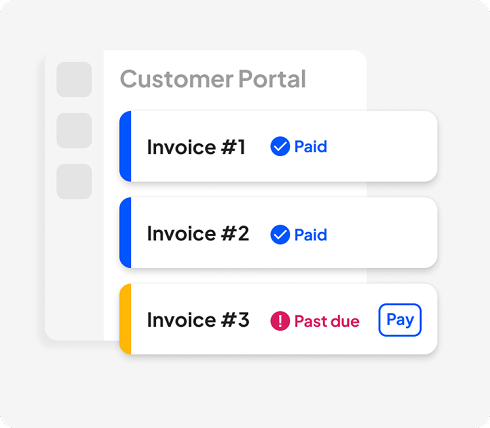 Online customer portal software with invoice tracking