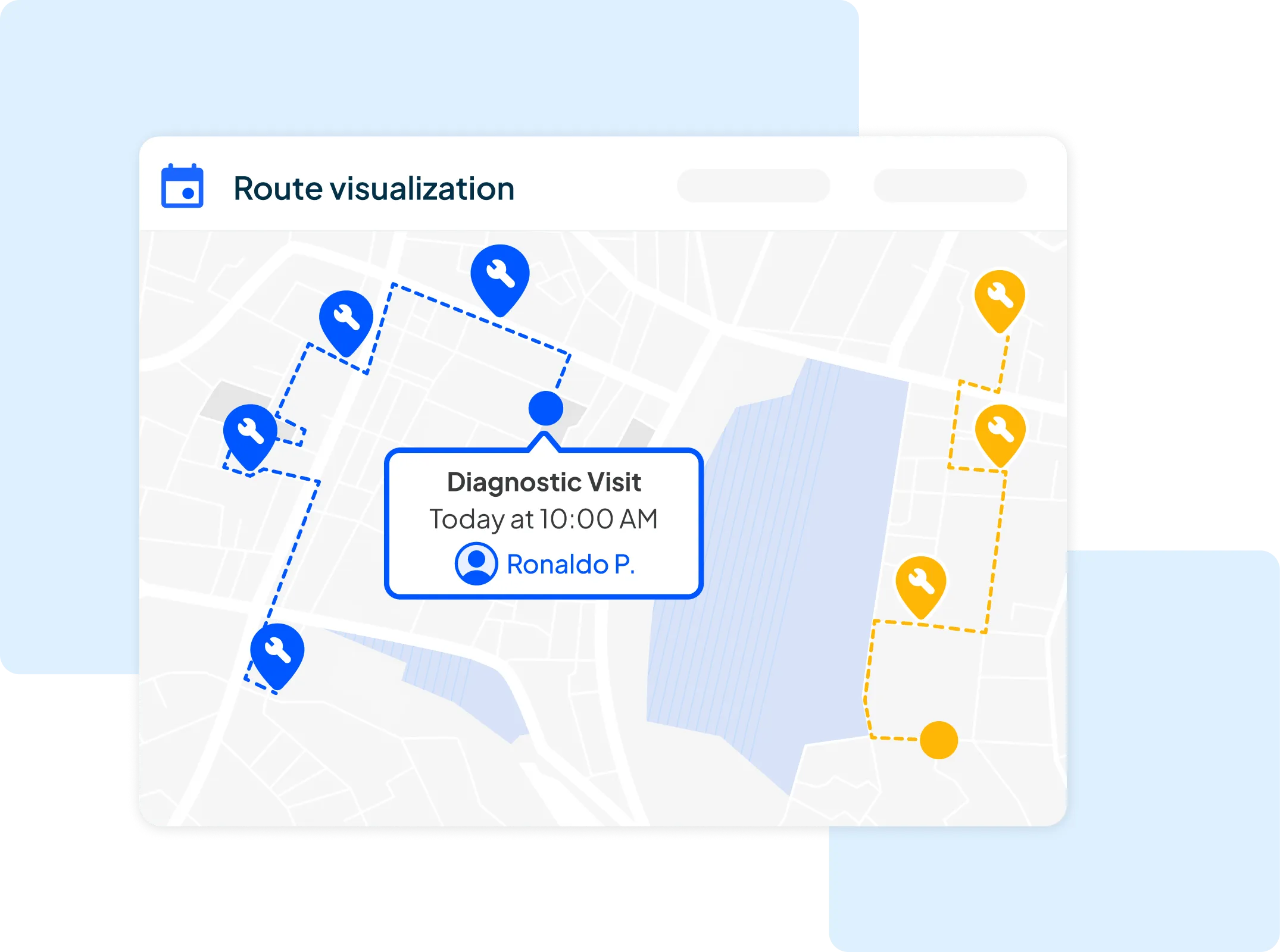 Housecall Pro's dispatch and routing visualization software